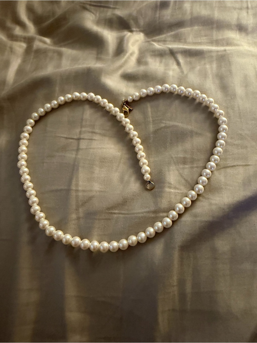 Classic Pearl Necklace - White Faux Pearl Strand